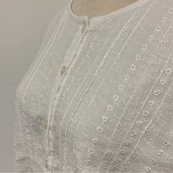 White Cropped Blouse/Shirt - Picture 3 of 6